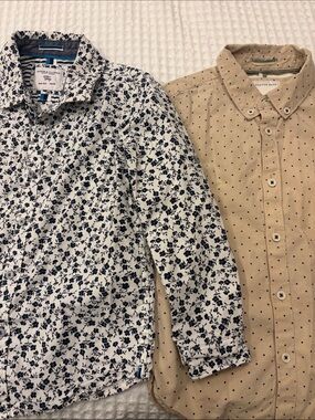 Cactus Tan Shirt with Navy Dot Pattern